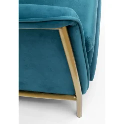 KARE Design Fauteuil Relax Lazy Velours Bleu