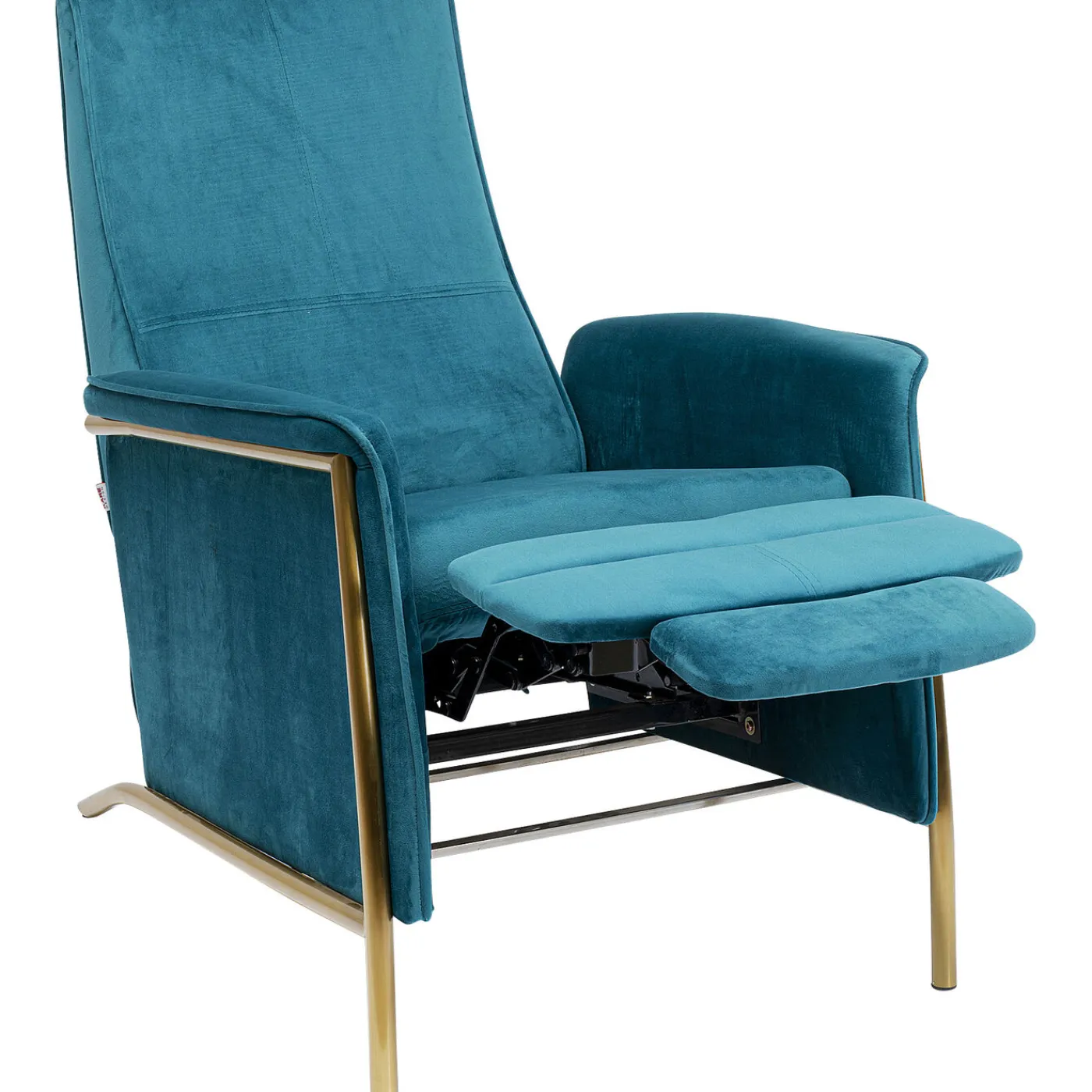 KARE Design Fauteuil Relax Lazy Velours Bleu