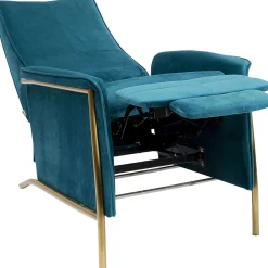 KARE Design Fauteuil Relax Lazy Velours Bleu