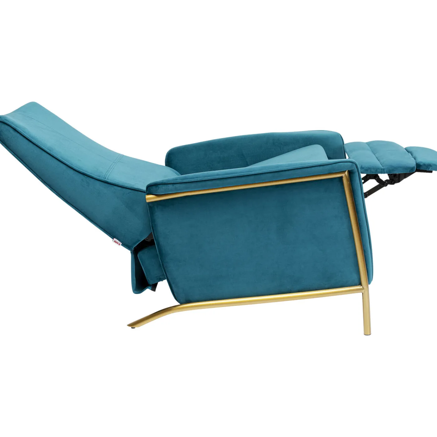 KARE Design Fauteuil Relax Lazy Velours Bleu