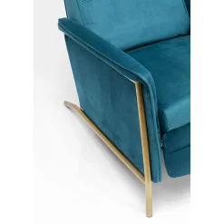 KARE Design Fauteuil Relax Lazy Velours Bleu