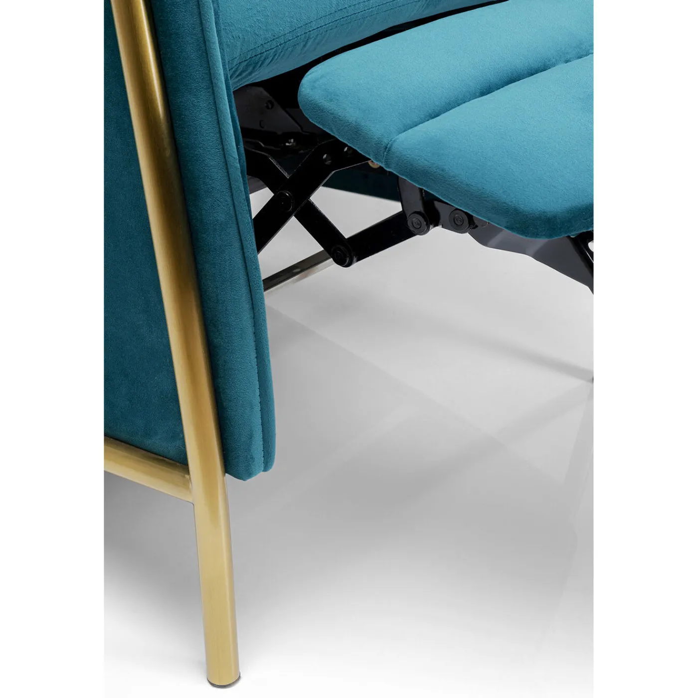 KARE Design Fauteuil Relax Lazy Velours Bleu