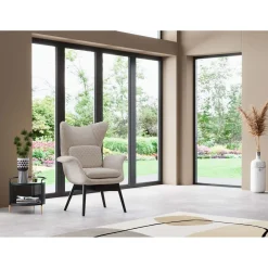 KARE Design Fauteuil Tudor Boucle Creme