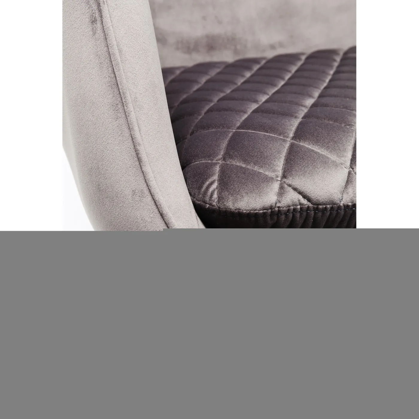 KARE Design Fauteuil Tudor Velvet Gris-Argente