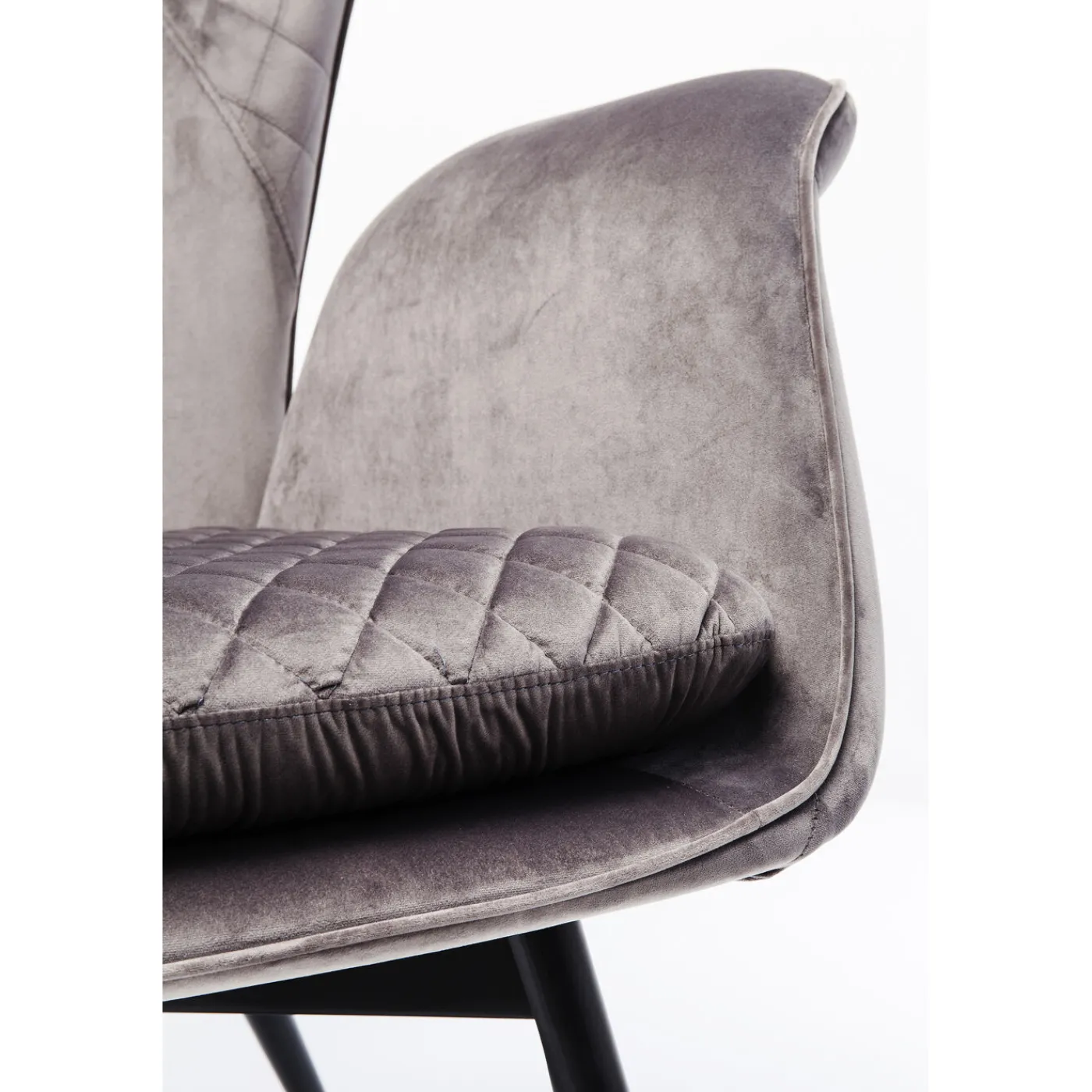 KARE Design Fauteuil Tudor Velvet Gris-Argente