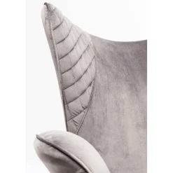 KARE Design Fauteuil Tudor Velvet Gris-Argente