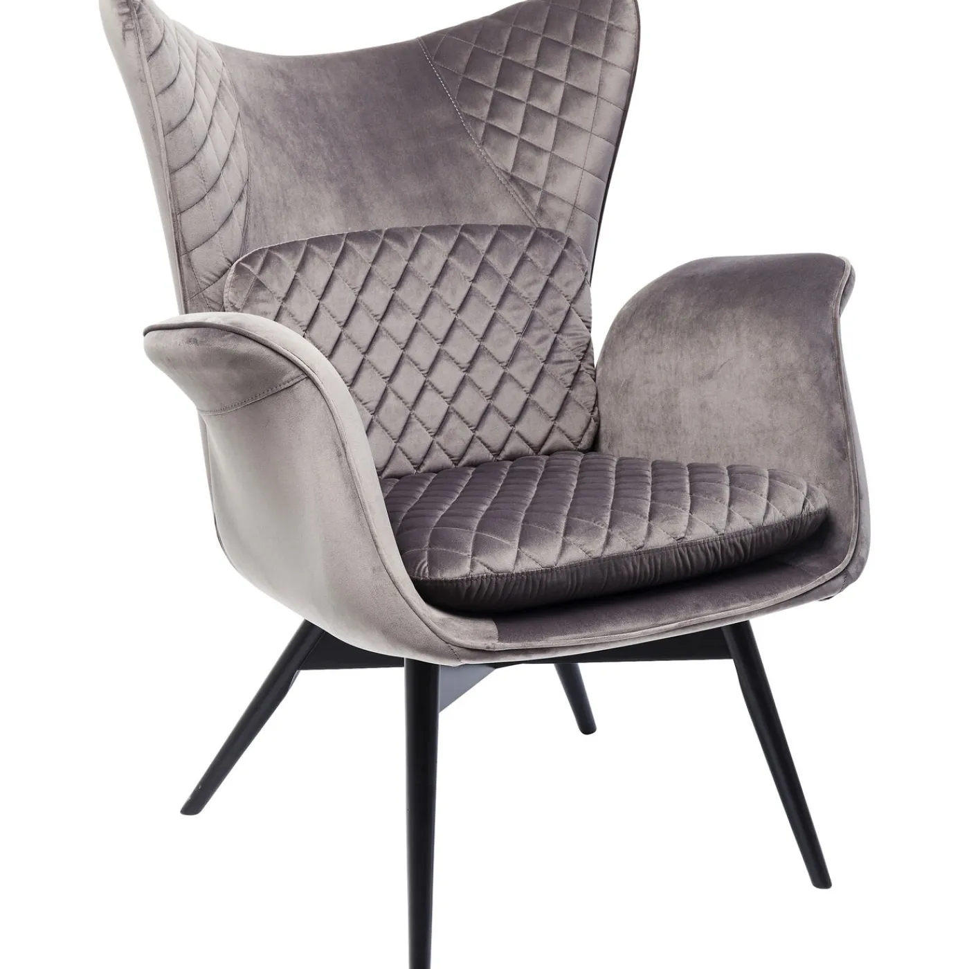 KARE Design Fauteuil Tudor Velvet Gris-Argente