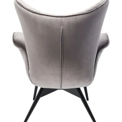 KARE Design Fauteuil Tudor Velvet Gris-Argente