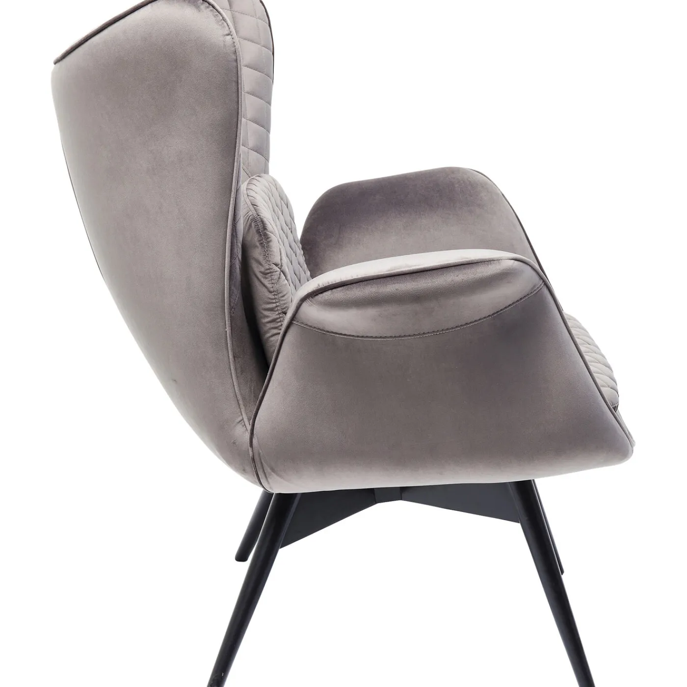KARE Design Fauteuil Tudor Velvet Gris-Argente