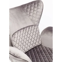 KARE Design Fauteuil Tudor Velvet Gris-Argente