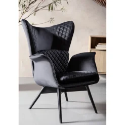 KARE Design Fauteuil Tudor Velvet Noir