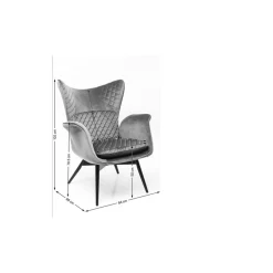 KARE Design Fauteuil Tudor Velvet Noir