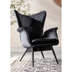 KARE Design Fauteuil Tudor Velvet Noir