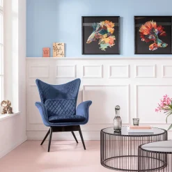KARE Design Fauteuil Tudor Velvet Petrol