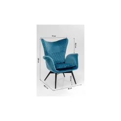 KARE Design Fauteuil Tudor Velvet Petrol
