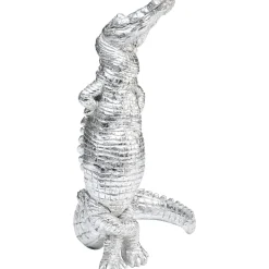 KARE Design Figurine Déco Alligator Argente 39Cm