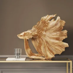 KARE Design Figurine Décorative Betta Fish Dore Petit