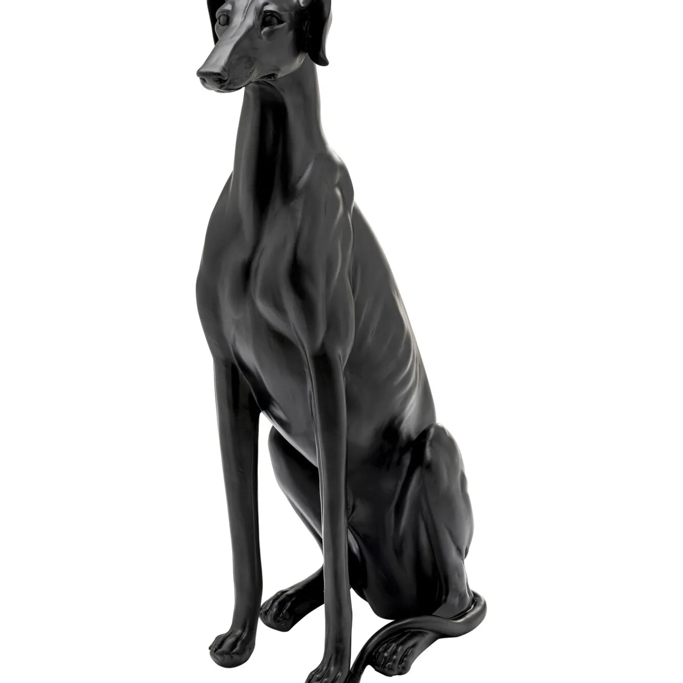 KARE Design Figurine Décorative Greyhound Bruno Noir Mat 80Cm