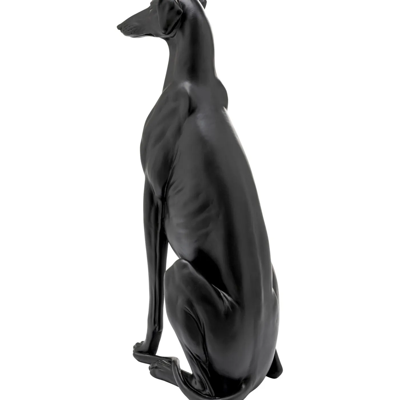 KARE Design Figurine Décorative Greyhound Bruno Noir Mat 80Cm