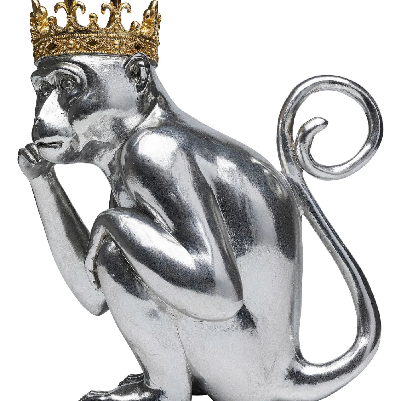 KARE Design Figurine Décorative King Lui Argente 35Cm