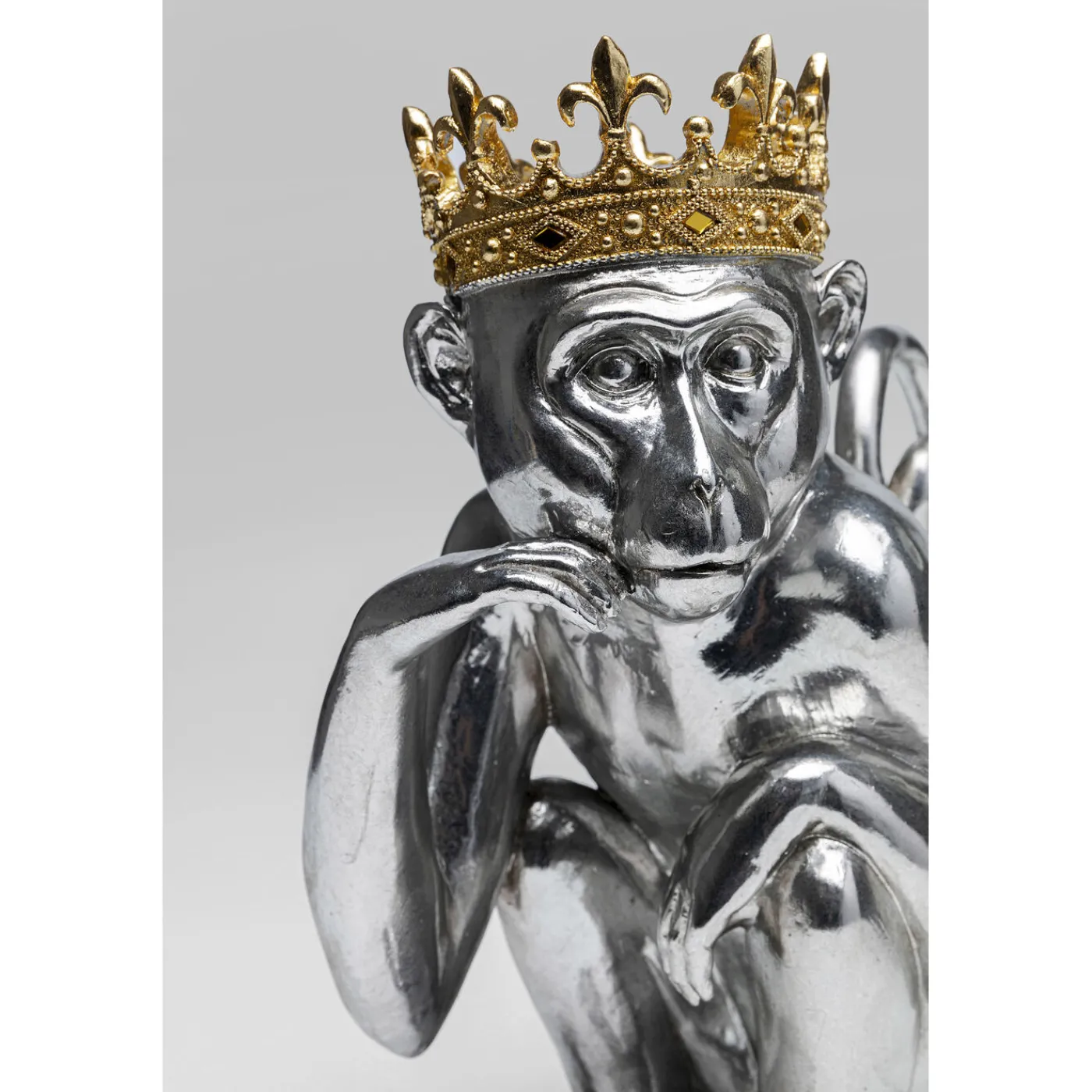 KARE Design Figurine Décorative King Lui Argente 35Cm
