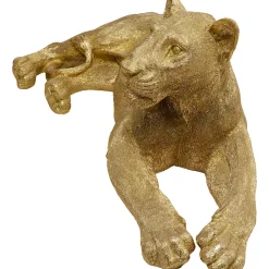 KARE Design Figurine Décorative Lion Dore 113Cm