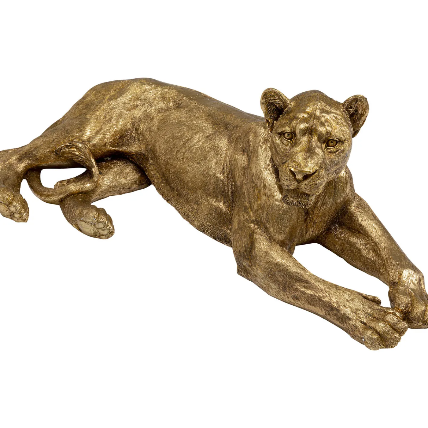 KARE Design Figurine Décorative Lion Dore 113Cm