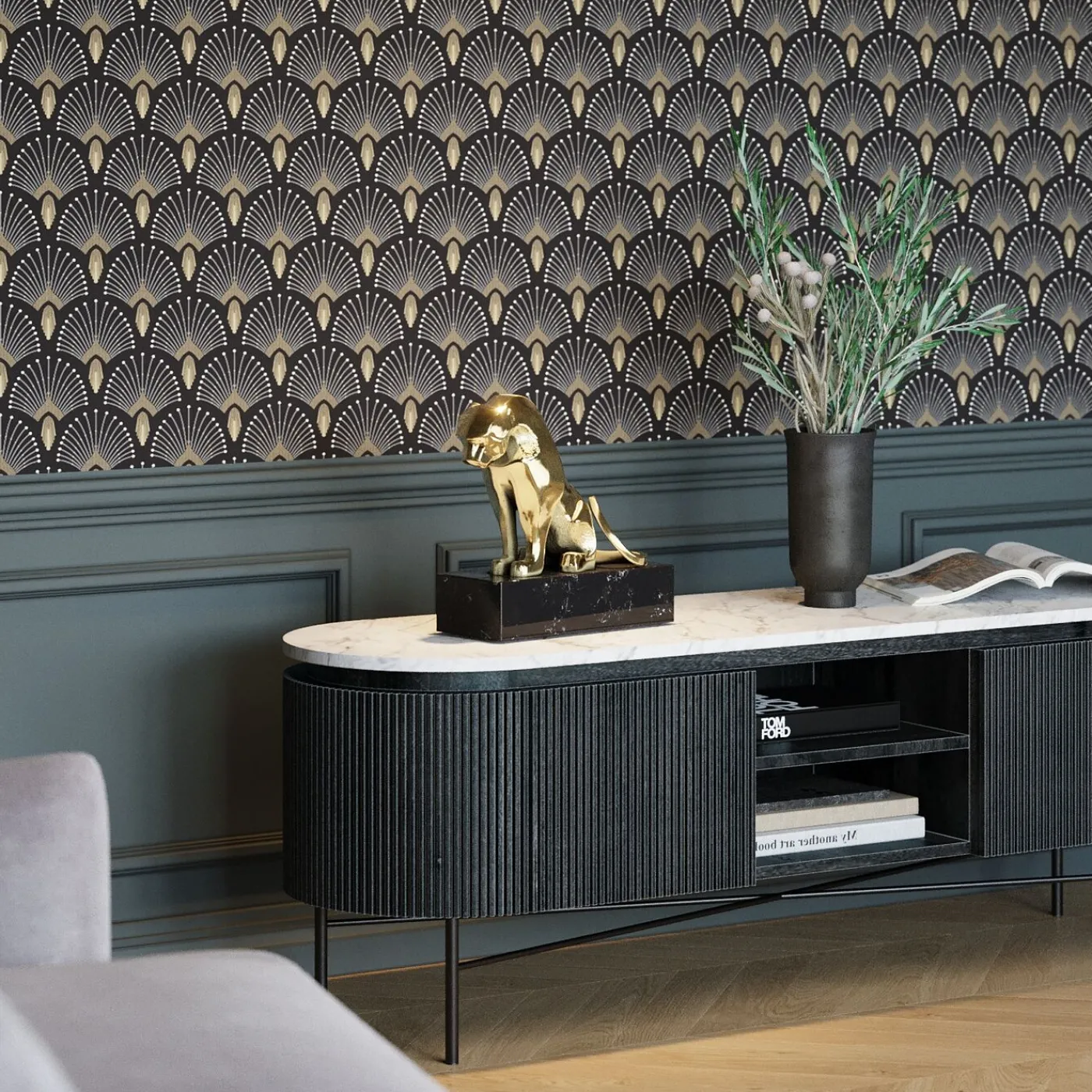 KARE Design Figurine Décorative Lion On Marble 34Cm