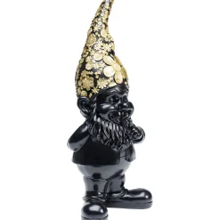 KARE Design Figurine Décorative Nain Standing Noir-Dore 45