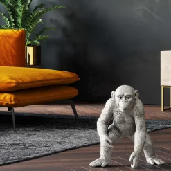 KARE Design Figurine Décorative Playing Ape Argente 50Cm