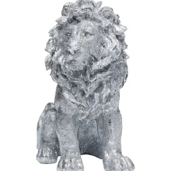 KARE Design Figurine Décorative Sitting Lion Argente 42Cm