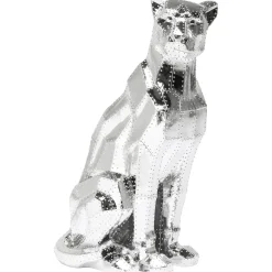KARE Design Figurine Décorative Sitting Cat Rivet Chrome 82Cm