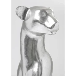 KARE Design Figurine Décorative Sitting Leopard Argente 150