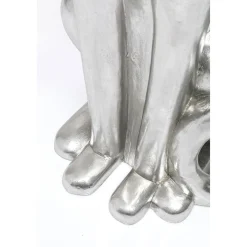 KARE Design Figurine Décorative Sitting Leopard Argente 150