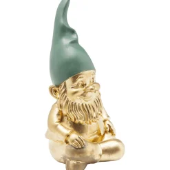 KARE Design Figurine Décorative Zwerg Sitting Dore Vert 19Cm
