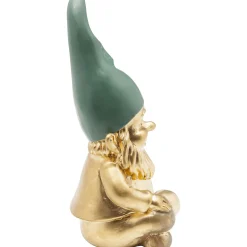 KARE Design Figurine Décorative Zwerg Sitting Dore Vert 19Cm