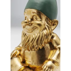 KARE Design Figurine Décorative Zwerg Sitting Dore Vert 19Cm