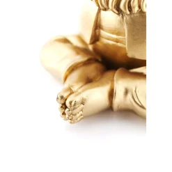 KARE Design Figurine Décorative Zwerg Meditation Dore Vert 19C