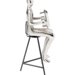 KARE Design Horloge A Poser Sitting Man Argente 12X31Cm
