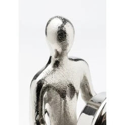 KARE Design Horloge A Poser Sitting Man Argente 12X31Cm