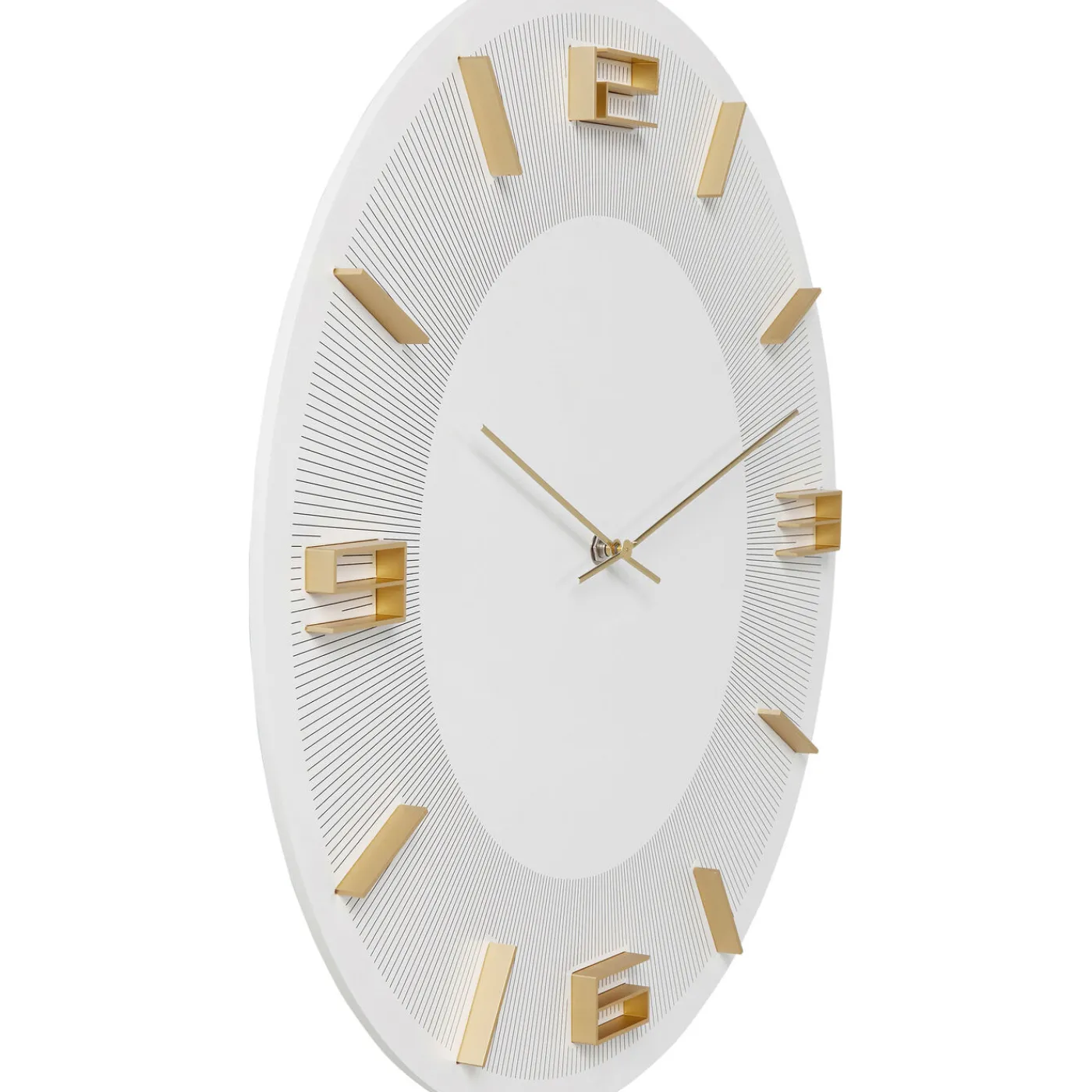 KARE Design Horloge Murale Leonardo Blanc/Dore O49Cm
