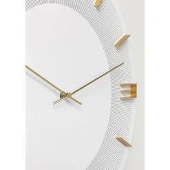 KARE Design Horloge Murale Leonardo Blanc/Dore O49Cm