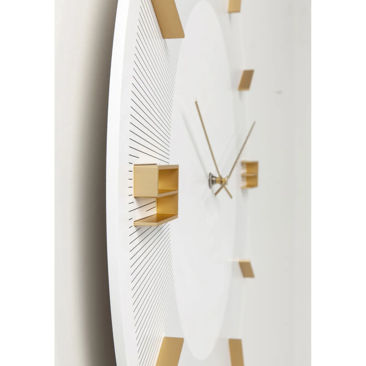 KARE Design Horloge Murale Leonardo Blanc/Dore O49Cm