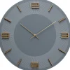 KARE Design Horloge Murale Leonardo Gris/Dore O49Cm