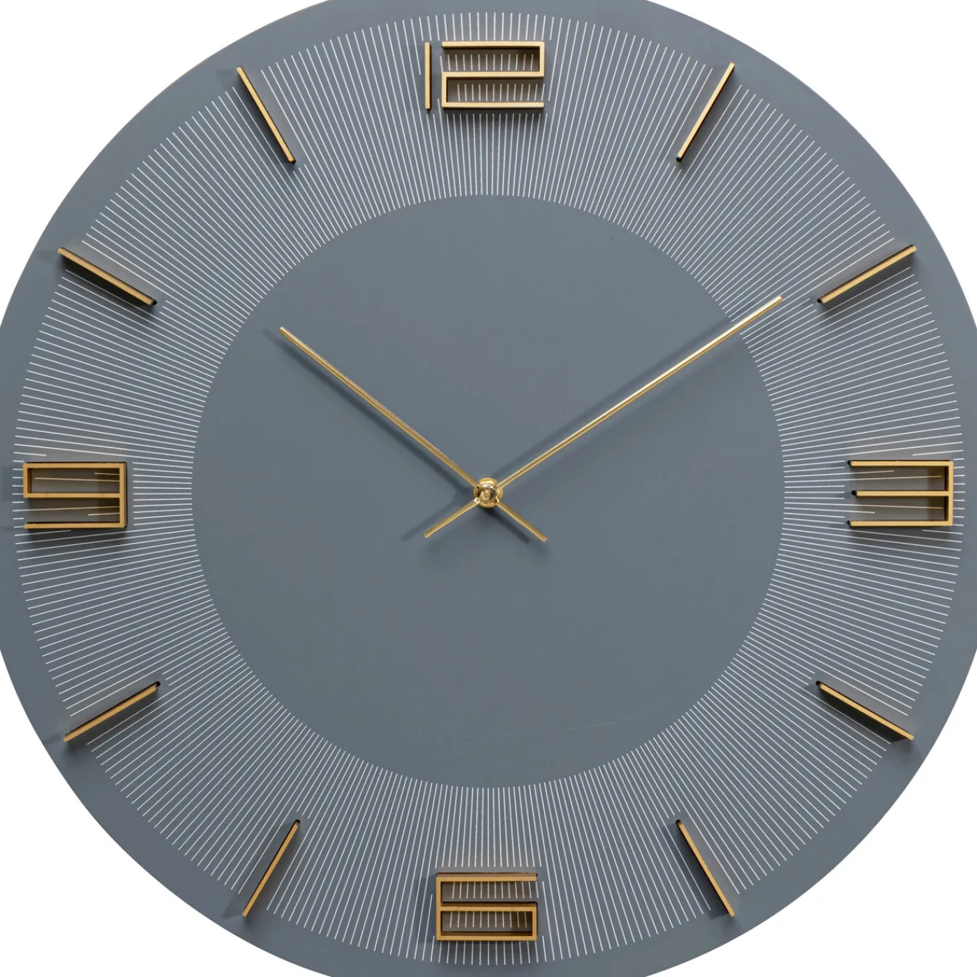 KARE Design Horloge Murale Leonardo Gris/Dore O49Cm