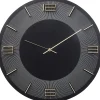 KARE Design Horloge Murale Leonardo Noir/Dore O49Cm