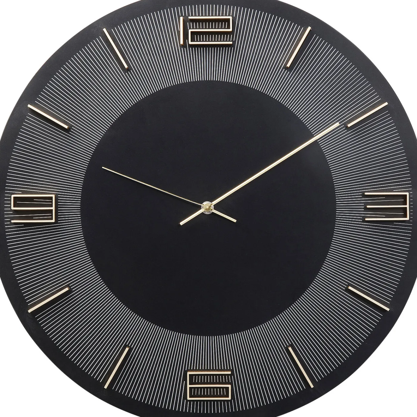 KARE Design Horloge Murale Leonardo Noir/Dore O49Cm