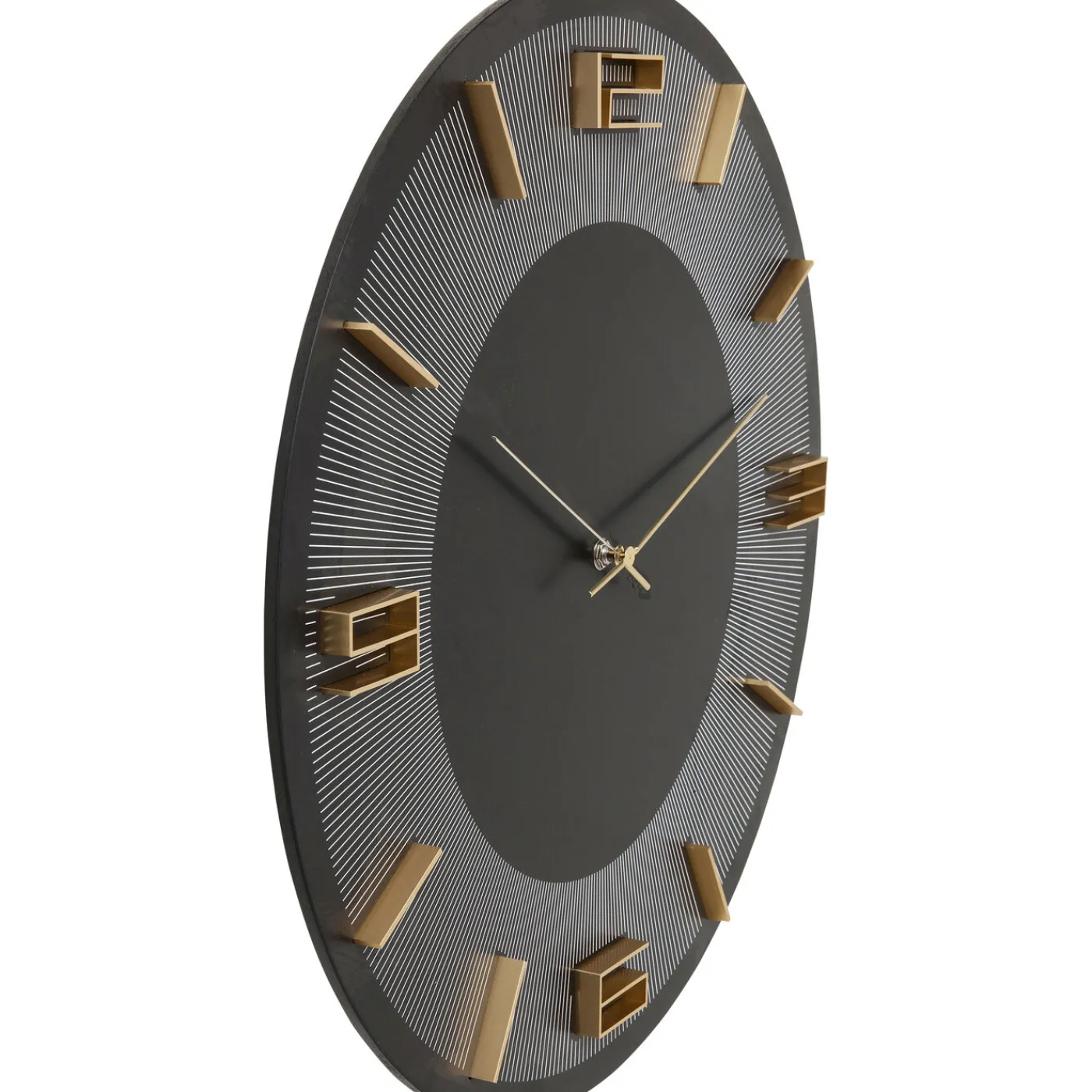 KARE Design Horloge Murale Leonardo Noir/Dore O49Cm