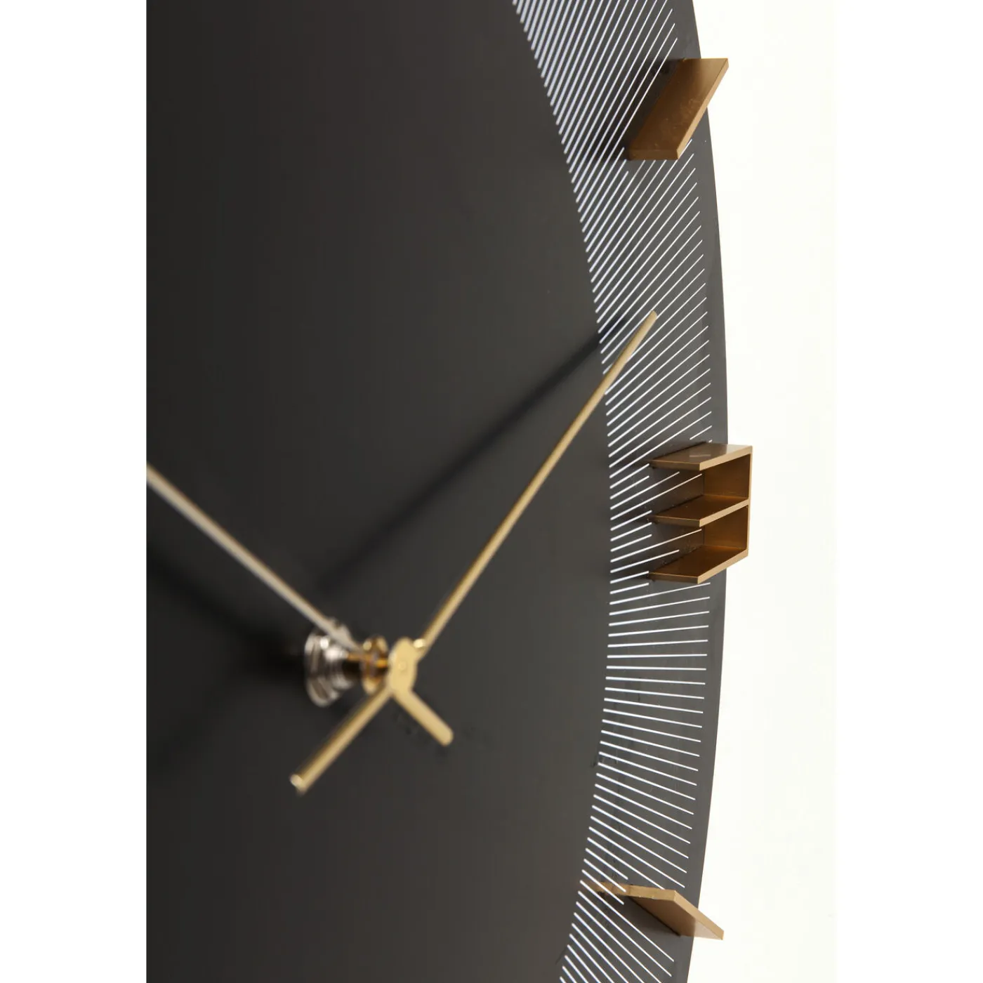 KARE Design Horloge Murale Leonardo Noir/Dore O49Cm