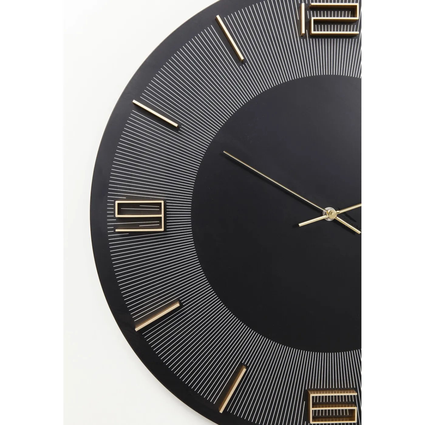 KARE Design Horloge Murale Leonardo Noir/Dore O49Cm